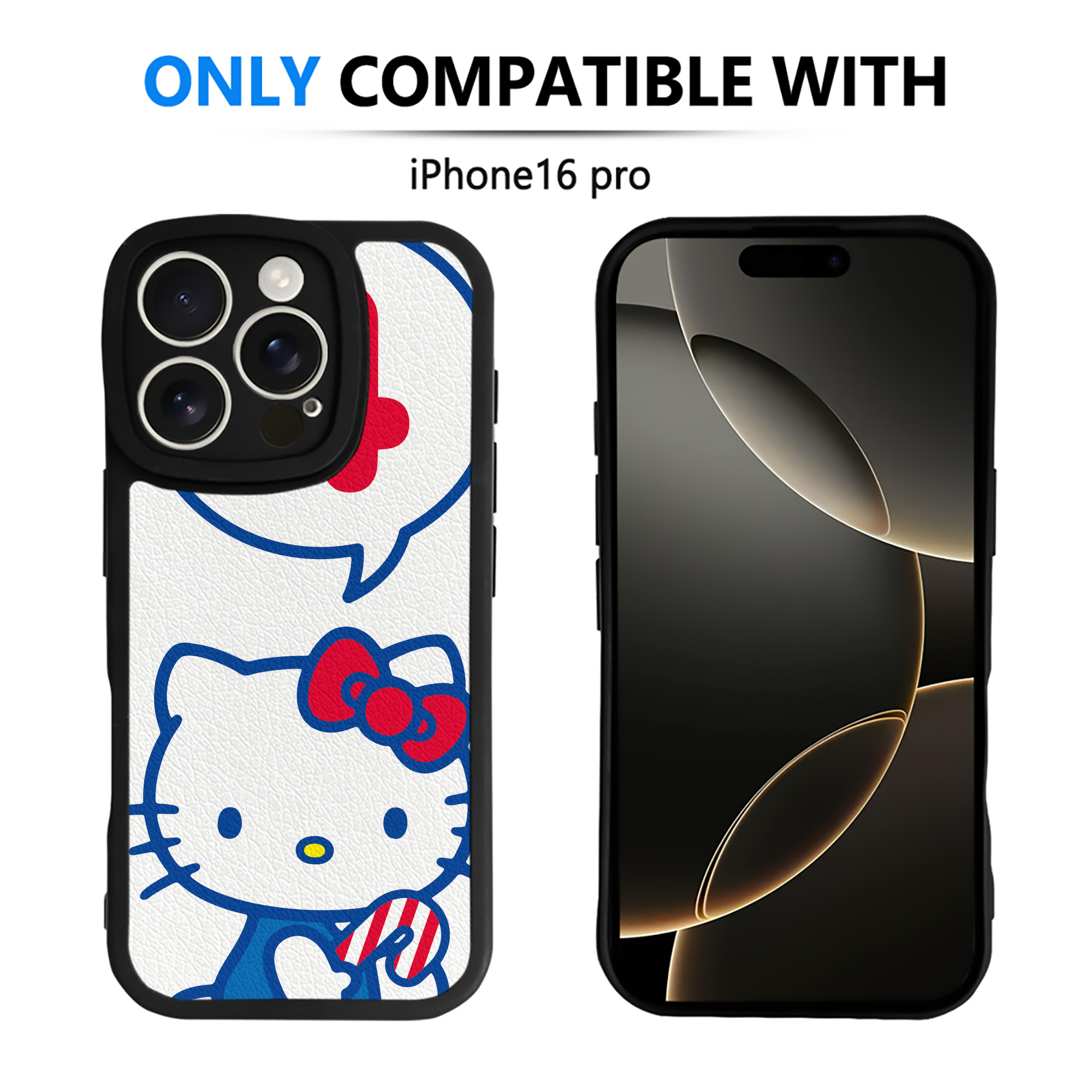 （画像用） Hello Kitty ハローキティ 【iPhone 16シリーズ対応】シリコンスマホケース（レザー調） 材質：シリコン